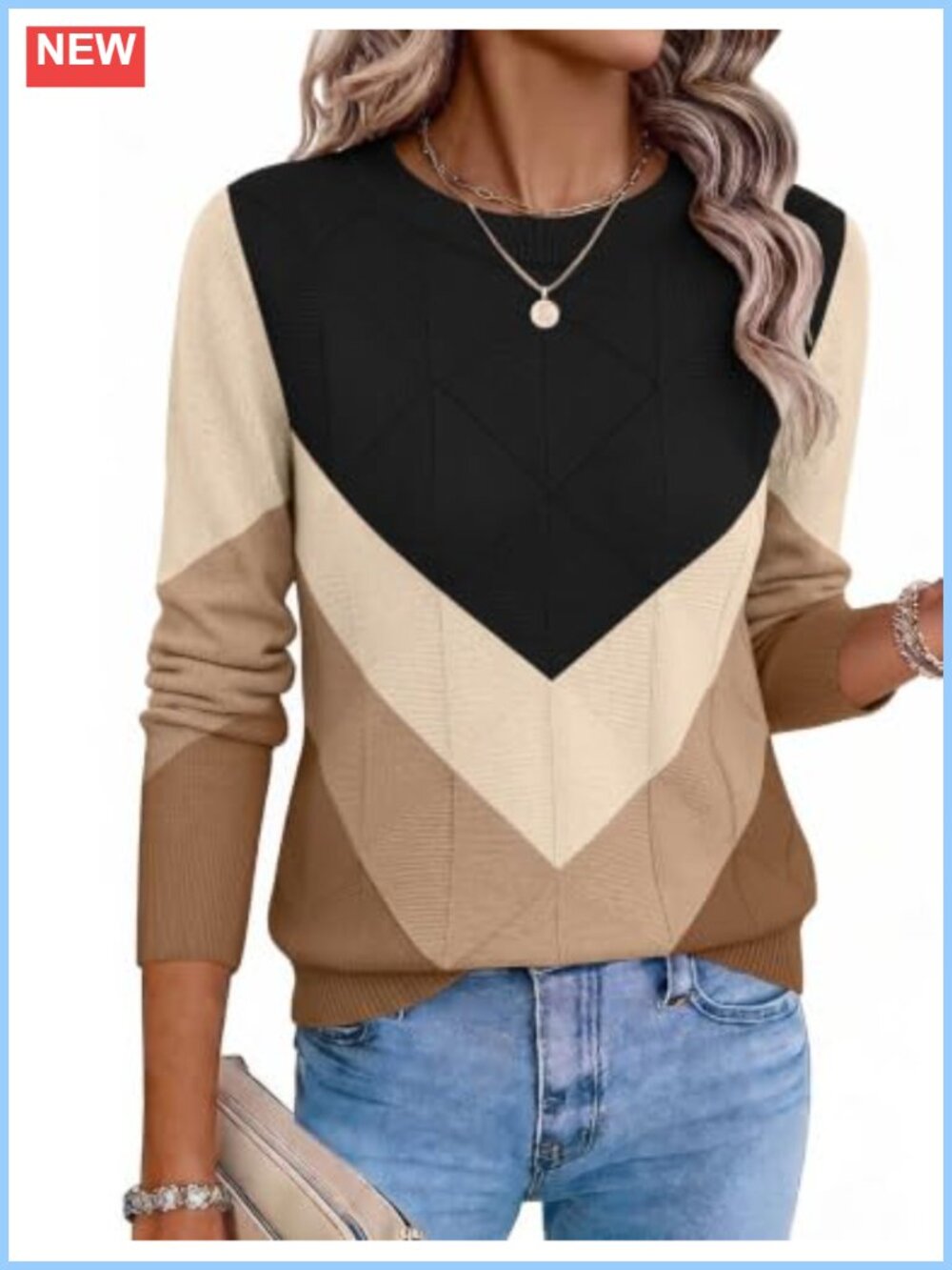 Womens Soft Cable Knit Crewneck Long Sleeve Pullover Sweater